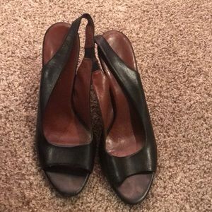 Banana Republic Black  Leather Heels